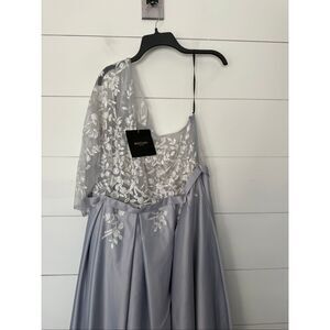 MaCloth Women’s 14 One Shoulder Grey Lace Dress Formal New